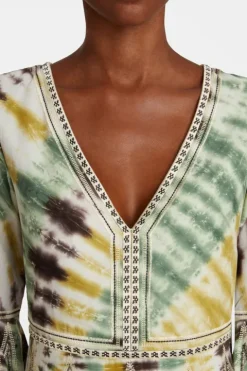 Bella Tie Dye Embroidery Dress