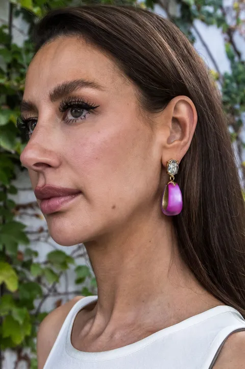 Bonbon Teardrop Hoop Earring