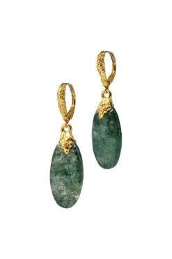 Brut Agate Drop Earrings