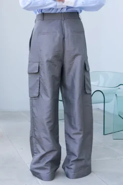 Crispy Nylon Stella Pleated Cargo Pant