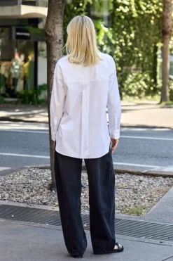 Eco Poplin Tuxedo Shirt With Bib Flap