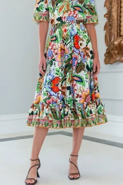 Floral Print Midi Skirt
