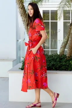 Gathered Waist Midi Skirt