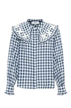 Gina Gingham L/Slv Blouse - FINAL SALE