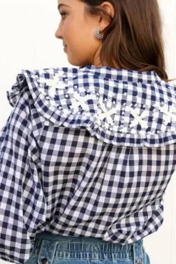 Gina Gingham L/Slv Blouse - FINAL SALE
