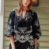 Kingsley Embroidery L/SLV Blouse