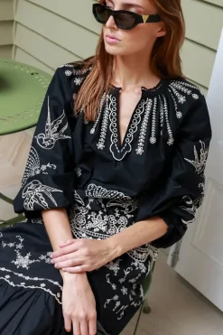 Kingsley Embroidery L/SLV Blouse