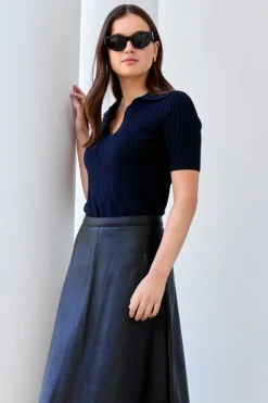 Knit Polo Top