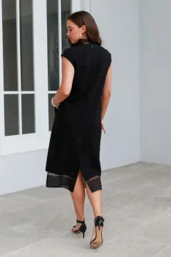 Melee Crepe V-Neck Dress