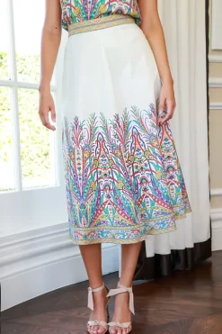 Paisley Print Cotton Skirt