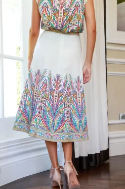 Paisley Print Cotton Skirt