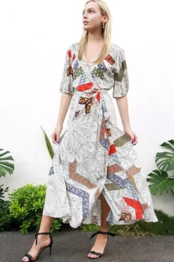 Patchwork Wrap Dress - FINAL SALE