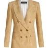 Slub Fabric Double Breasted Jacket